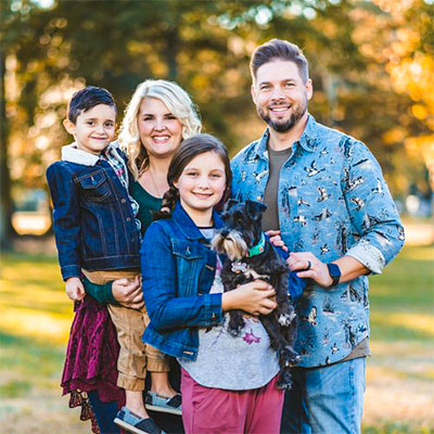 Josh and Brooke Bourgeois with their family